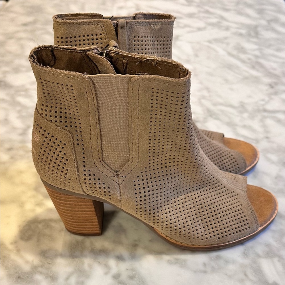 TOMS peeptoe booties